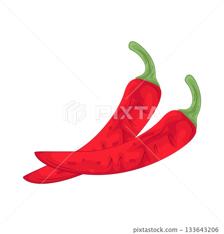 Illustration of red chili pepper  133643206