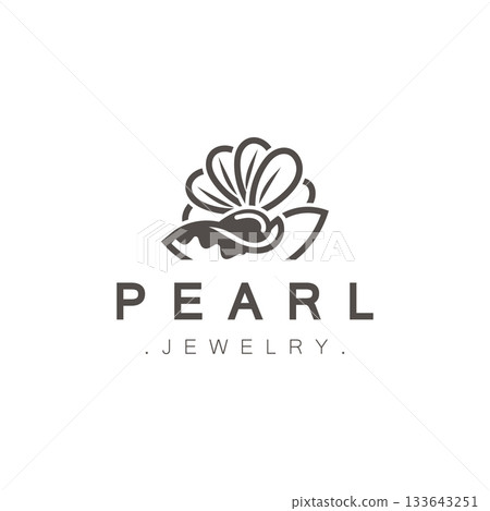 Pearl Shell or jewelry logo elegant and luxury beauty and fashion 133643251