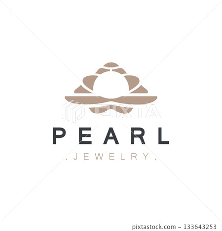 Pearl Shell or jewelry logo elegant and luxury beauty and fashion 133643253