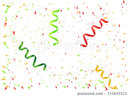 Falling Confetti and Ribbon Background 133643523