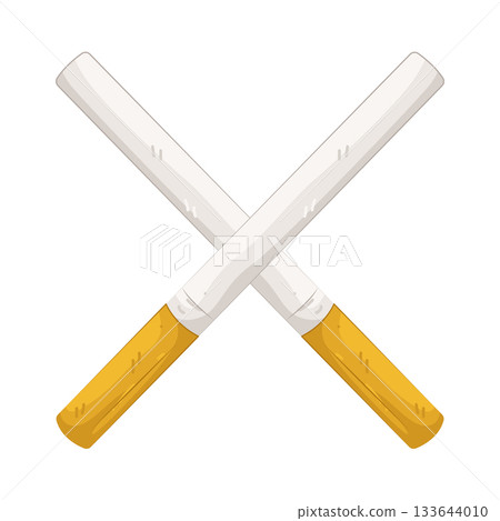 Illustration of crossed cigarette  133644010