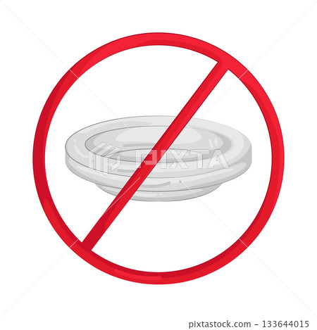 Illustration of no ashtray sign  133644015