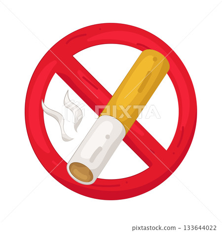 Illustration of no smoking sign  133644022