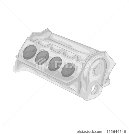 Illustration of car engine block 133644546