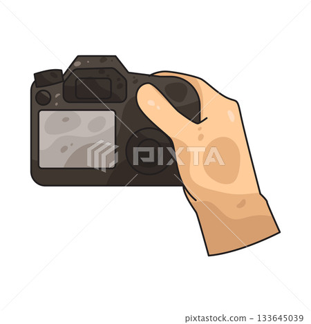 illustration of Hand Holding Camera illustration of Hand Holding Camera 133645039