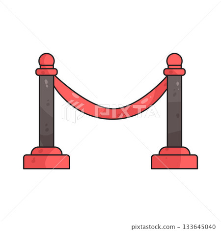 illustration of Red Rope Barrier 133645040