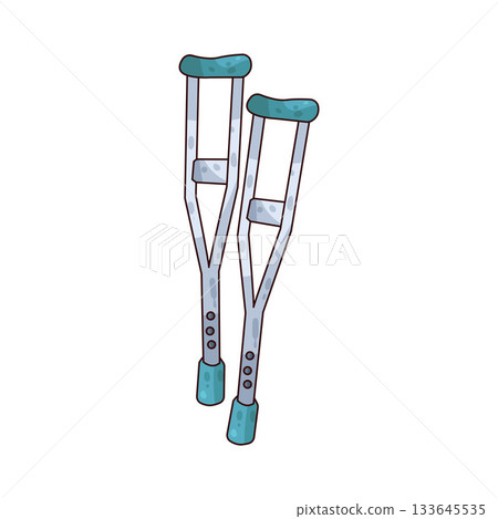 illustration of crutches illustration of crutches 133645535