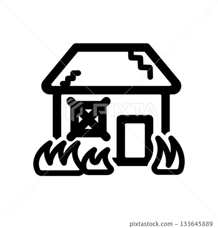 Vacant house icon illustration Vacant house icon illustration 133645889
