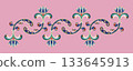 Oriental decorative pattern - vector design combining flowers and curves 133645913