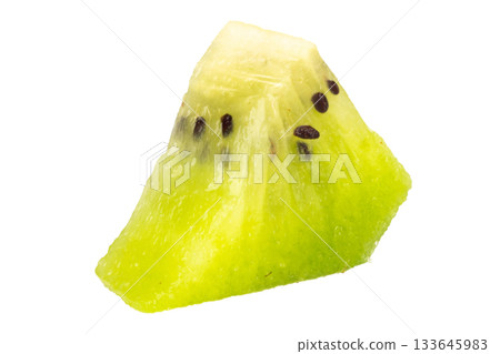 kiwi slice peel plie cut piece isolated on white background kiwi slice peel plie cut piece isolated on white background 133645983
