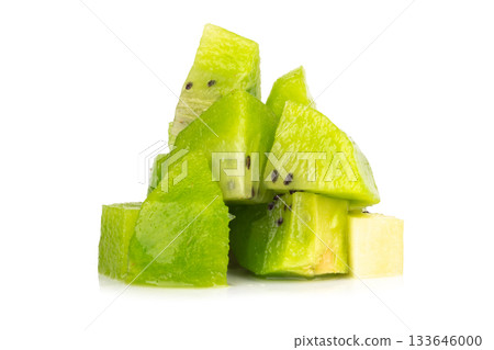kiwi slice peel plie cut piece isolated on white background kiwi slice peel plie cut piece isolated on white background 133646000