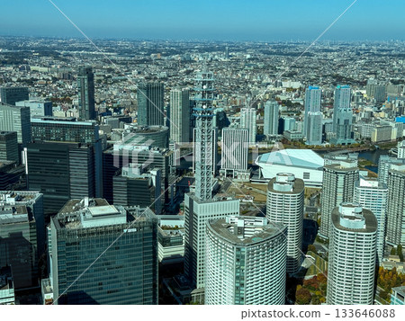 Cityscape of Yokohama Station seen from the Landmark Tower, November 2025, Yokohama, Japan 133646088