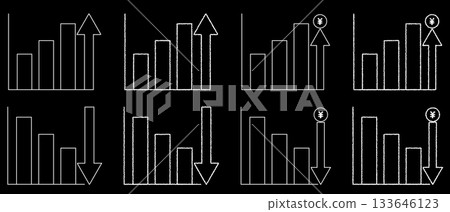 Bar graph white line set for charts, data, economics, etc. Normal/¥ Bar graph white line set for charts, data, economics, etc. Normal/¥ 133646123