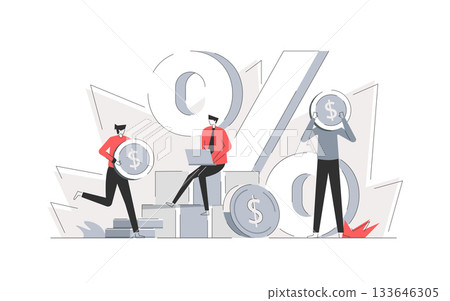 Investment and Analysis Money Cash Profits Metaphor,Employee or Manager Making Investing Plans Investment and Analysis Money Cash Profits Metaphor,Employee or Manager Making Investing Plans 133646305