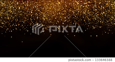 Sparkling gold strass curtain bg with glowing effect 133646388