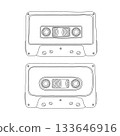 Cassette tapes black and white colors 133646916