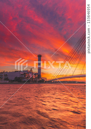 Maishima sludge center dusk 133646954