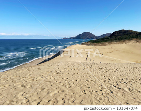 The Sea of Japan and Tottori Sand Dunes in winter, Japan The Sea of Japan and Tottori Sand Dunes in winter, Japan 133647074