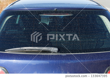 汽車後窗上的污垢 汽車後窗上的污垢 133647395