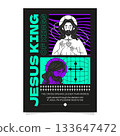 Colorful stamps featuring Christ dove sacred heart and cross symbols 133647472