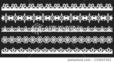 Hand drawn lace scalloped paper punch border Hand drawn lace scalloped paper punch border 133647481