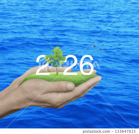 Happy new year 2026 ecological cover concept 133647815