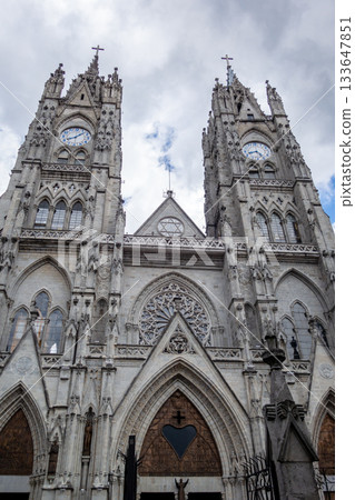 Close-up view of the Basilica of the National Vow towers 133647851