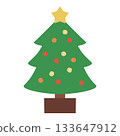 Simple Christmas tree vector illustration 133647912