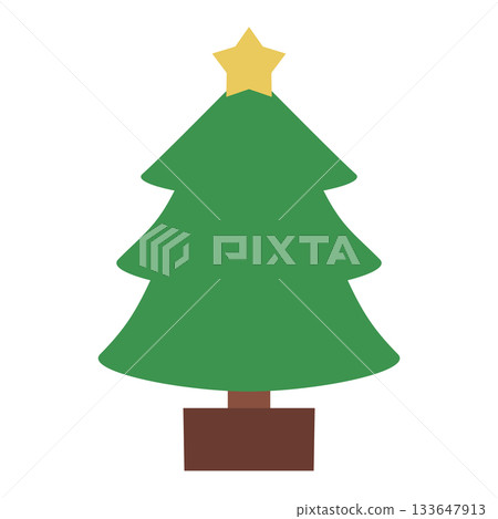 Vector illustration of a simple Christmas tree before decorations Vector illustration of a simple Christmas tree before decorations 133647913