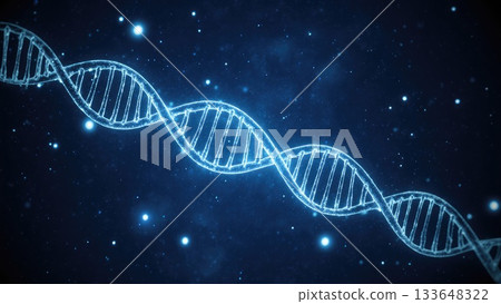 Glowing DNA Strands in Abstract Biotech Background Glowing DNA Strands in Abstract Biotech Background 133648322