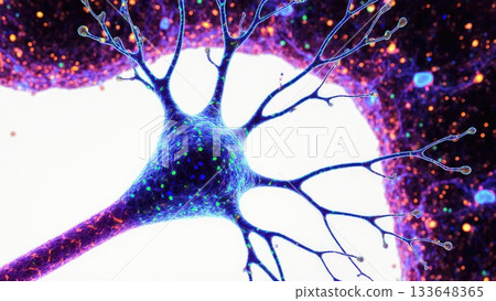 Detailed Neuron Structure with Glial Cells Detailed Neuron Structure with Glial Cells 133648365