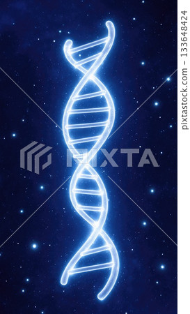 Glowing DNA Strands in Abstract Biotech Background Glowing DNA Strands in Abstract Biotech Background 133648424