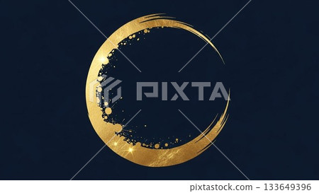 黑色背景上的金色筆觸營造出奢華的抽象背景 黑色背景上的金色筆觸營造出奢華的抽象背景 133649396