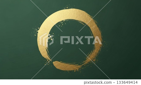 A luxurious design background with gold circular brush on a dark green background A luxurious design background with gold circular brush on a dark green background 133649414