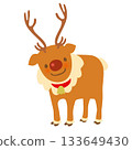 Vector illustration of Rudolph the Christmas reindeer with a shiny nose 133649430