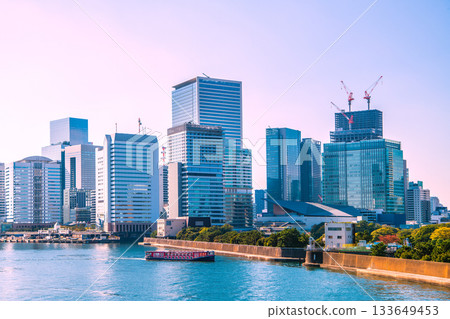 Tokyo cityscape in Japan: Views of Takeshiba, Hamamatsucho, the water bus "Ryuma," and more Tokyo cityscape in Japan: Views of Takeshiba, Hamamatsucho, the water bus "Ryuma," and more 133649453