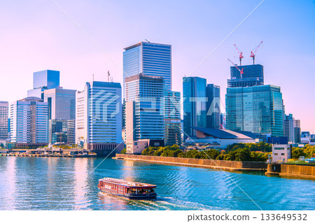 Tokyo cityscape in Japan: Views of Takeshiba, Hamamatsucho, the water bus "Ryuma," and more Tokyo cityscape in Japan: Views of Takeshiba, Hamamatsucho, the water bus "Ryuma," and more 133649532