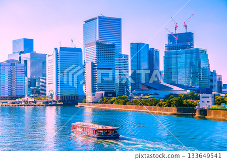 日本東京城市景觀：竹芝、濱松町、水上巴士「龍馬」等景點 133649541