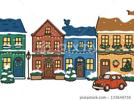 Christmas cityscape illustration 133649730