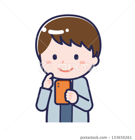 A "plain-clothed adult" man using a smartphone A "plain-clothed adult" man using a smartphone 133650261
