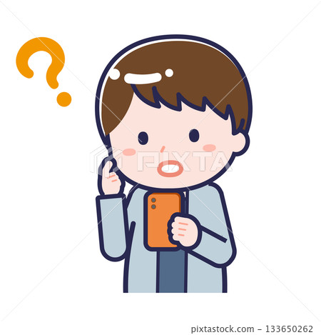 A "plain-clothed adult" man using a smartphone 133650262