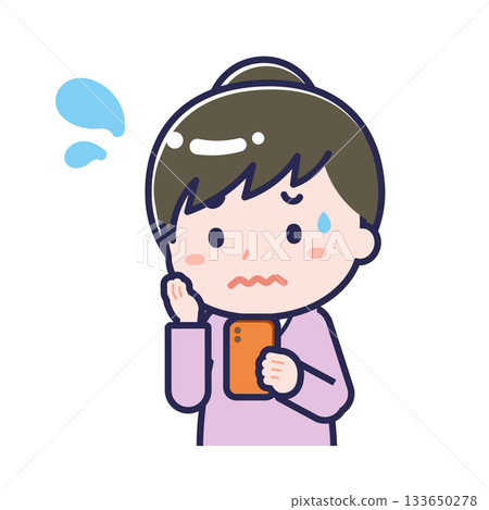 A "plain-clothed adult" woman using a smartphone 133650278