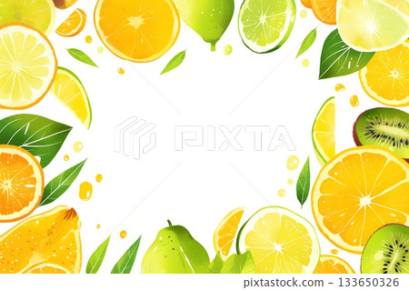 Fresh lemon illustration background material Fresh lemon illustration background material 133650326