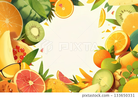 無縫水果背景插圖 無縫水果背景插圖 133650331