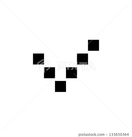 Check mark symbol. Vector icon. Pixel art and dot style. Check mark symbol. Vector icon. Pixel art and dot style. 133650364