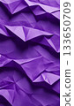 Purple wrinkled paper texture with sharp folds and shadows, abstract surface for creative backgrounds and design projects. 133650709