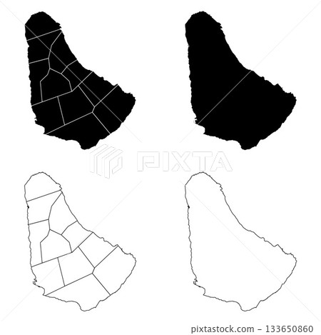 Barbados Outline and Solid Fill Map Set. Barbados Outline and Solid Fill Map Set. 133650860