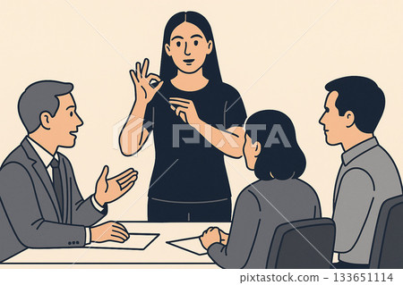 一場包容性的商務會議，有手語翻譯參與 133651114