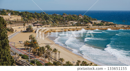 Platja del Miracle beach in Tarragona, Spain 133651155
