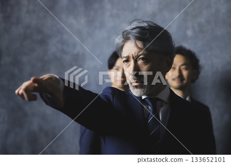 Men in suits standing side by side 133652101